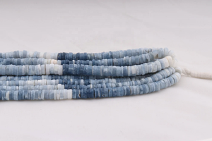 Perles en forme de pneu à facettes en opale bleue de qualité AAA 6-7mm 16 pouces pierre naturelle taillée en roue pour la fabrication de bijoux en gros - Product Image 4