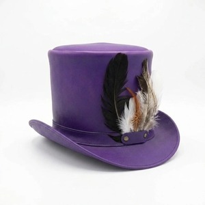 Sombrero de Copa de Cuero Vintage Hecho a Mano, Estilo Steampunk, Diseño de Corona Alta para Ropa Gótica, Eventos de Cosplay y Alternativos - Product Image 5