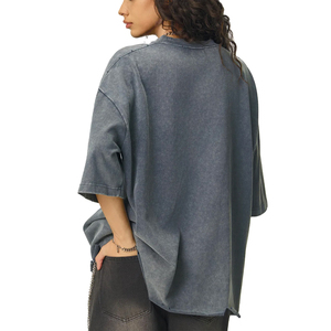 Camiseta de Hombre Vintage 100% Algodón, Corte Holgado, Diseño Liso, Manga Corta, 350g, Lavada, Corte a Mano - Product Image 3