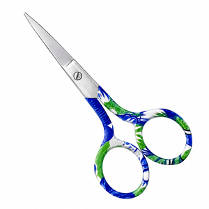 Professional Stainless steel Manicure Embroidery Sewing <b>Scissor</b> 3.5mm Thickness <b>Nail</b> Care <b>Scissor</b> With Blue Green Pattern Handle - Product Image 6