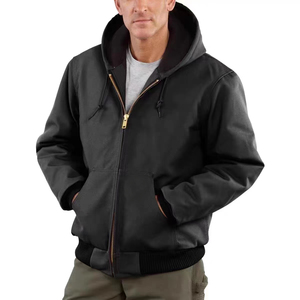 Mens <b>Canvas</b> Bomber <b>Jacket</b> With Custom Logo Embroidery Cotton <b>Canvas</b> <b>Work</b> <b>Jacket</b> With Personalized Patches - Product Image 1