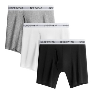 Ropa interior sexy para hombre, calzoncillos bóxer de talla grande en tela de punto transpirable, tiro bajo, tiro medio, Color sólido personalizado, venta al por mayor, adultos - Product Image 3