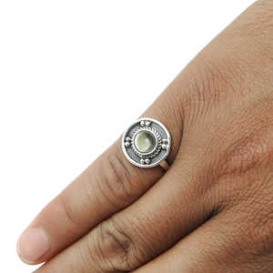 Anillos de boda de plata de ley 925 a precio de mayorista con piedra preciosa de citrino natural de forma redonda, anillo bohemio para mujeres y hombres. - Product Image 3