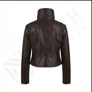 Nueva llegada de alta calidad de diseño personalizado chaqueta de cuero de las mujeres de punto de lona transpirable personalizable servicio OEM - Product Image 3