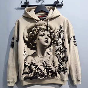 High Quality 100% Cotton Men's Pullover Sweatshirts Oversized Hooded <b>Tracksuits</b> Fashion Streetwear - Product Image 6
