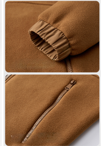Bangladesh CN Factory Price Custom Logo Embroidery Men's Hooded Fleece thickened Warm Polyester Loose Fit Plus Size jacket - Product Image 4