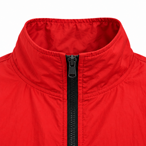 Men's Red White Solid Winter <b>Racer</b> <b>Jacket</b> Full Zip Stand Collar Lightweight Casual Sports Streetwear Outdoor Track - Product Image 2