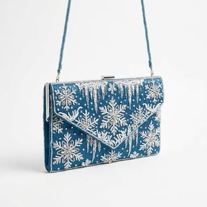 Summer Beach Resort Style Fashion Beaded Polyester Handbag Fish Pattern Flap Shoulder Bag Crossbody <b>Purse</b> - Product Image 3