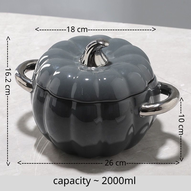 Serving Bowl with lid (black colour)2000ML
