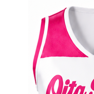 Maillot de cheerleading rose sublimé sans manches, tenue de sport athlétique pour équipe, uniforme de compétition et d'entraînement - Product Image 4