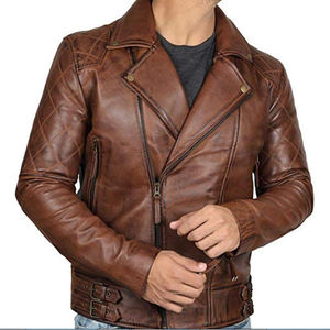 Men's Casual Sheep Skin <b>Leather</b> <b>Jacket</b> with Custom Logo Stand Collar Zipper Front Waterproof Quick Dry Breathable <b>Winter</b> Wear - Product Image 1