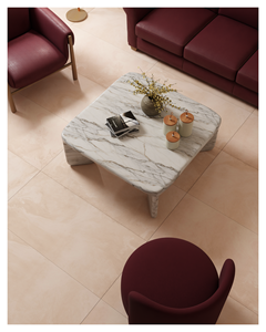 Carreaux de céramique en porcelaine imitation béton Arcadia Crema finition mate qualité supérieure 60x120 cm (600x1200 mm) pour salon - Product Image 4