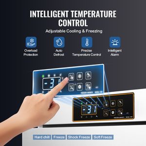Attrezzatura di Refrigerazione per Cucine Commerciali, Congelatore Rapido da 32 L/1,1 Piedi Cubi, Congelatore a Pozzetto con 4 1/3 Vassoi, Congelatore a Raffreddamento Rapido - Product Image 5