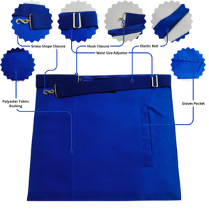 Deluxe Freemason Blue Lodge Apron Handmade Embroidered Masonic Officer Ceremonial Regalia with Belt - Product Image 4