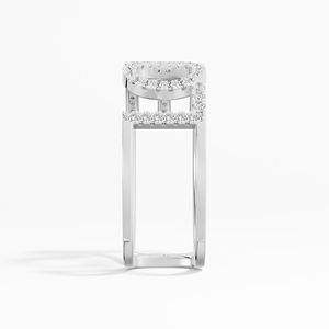 Bague Love Letter VABS DIAMOND Moissanite Cluster pour Femme 0.23ctw Sertie à Griffes Plaqué Rhodium Or 10K/14K/18K Design Classique - Product Image 3