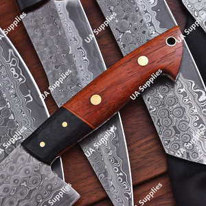 Couteau de Chef en Acier Carbone Forgé à la Main, Manche en Bois, Manche Intégral, Style Japonais, 8 Pouces, Finition Poli Miroir, Ambidextre - Product Image 4