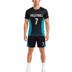 New Custom Men's Volleyball Jersey Short Sleeve 100% Polyester Moisture Wicking Sublimated Print Team Uniforms <b>Athletic</b> Fit - Product Image 4