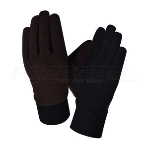 Custom Leather Tactical Gloves Non <b>Slip</b> <b>Full</b> Finger Rib Elastic Cuff Winter Hunting Outdoor Use OEM Bulk Men Cold Weather Gloves - Product Image 1