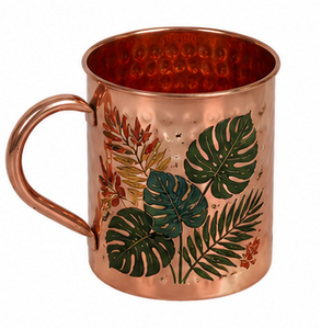 Mug en cuivre martelé fait main avec motif émaillé hibou |   Mug décoratif Moscow Mule |   Tasse cadeau en cuivre motif faune sauvage - Product Image 4