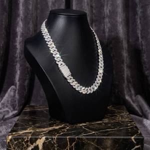 Nouveau design, collier chaîne en argent 925 plaqué, serti de diamants moissanite, avec pendentif croix œil, pour femmes et hommes. - Product Image 5