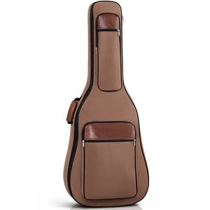 Borsa per Chitarra Acustica in Tessuto Oxford 600D Extra Spesso, Imbottitura in Spugna 10mm, Chiusura con Cerniera per Chitarre da 41/40 Pollici, Marrone - Product Image 1