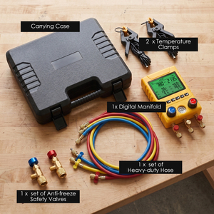 Professional 3-in-1 Digital HVAC Manifold Gauge -14.5~800PSI Pressure Vacuum Leak <b>Tester</b> for 88 Refrigerants, Backlight LCD - Product Image 2
