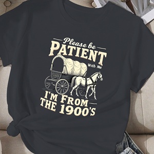 เสื้อยืดผู้หญิงผ้าถักโพลีเอสเตอร์พิมพ์ลายลำลองดีไซน์วินเทจยุค 1900 - Product Image 2