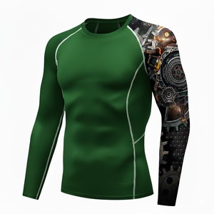 Camiseta de Compresión Sublimada Personalizada - Camiseta de Manga Larga para Entrenamiento de BJJ para Hombre - Product Image 3