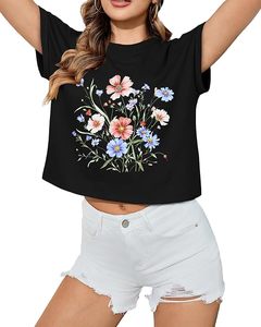 Chemise à manches courtes en tricot décontractée pour femmes, col rond, couleur unie, tissu doux, à porter au quotidien - Product Image 1
