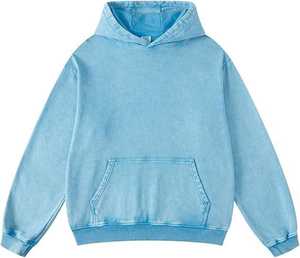 เสื้อฮู้ดดี้สตรีทแวร์ฤดูหนาวคุณภาพสูงสั่งทำพิเศษ ผ้าฝ้าย 100% ซิปแบบวินเทจสองชั้น ล้างสีแบบแอซิดวอช ซีดจางแบบซันเฟด มีกระเป๋า - Product Image 1