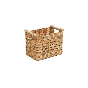 Panier de rangement en jacinthe d'eau tissé à la main pour salle de bain pour étagères à serviettes et idées cadeaux de blanchisserie pour sacs et paniers - Product Image 2