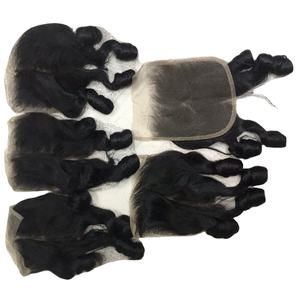 Closure Frontal Hand Tied Peruvian <b>Curly</b> High Quality VIRGIN Hair HUMAN HAIR <b>EXTENSION</b> at wholesale price - Product Image 1