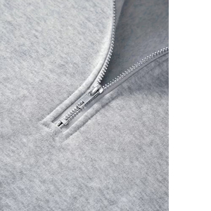 Sudadera de hombre con media cremallera, estilo urbano, cuello alto, 100% algodón, con logo personalizado, jersey transpirable de verano - Product Image 6