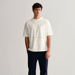 T-shirt à poche confortable pour homme 100% coton élégant pour un usage décontracté, le travail, les journées décontractées, tricot doux, coupe ample - Product Image 1