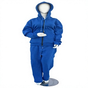 Ensemble Jogging Femme Bleu Royal – Sweat-shirt et Pantalon en Molleton Premium Délavé à l'Acide 100% Coton Biologique Coupe Classique Design Personnalisé Vente en Gros - Product Image 1