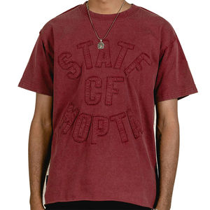 Camiseta Extra Grande Personalizada para Hombre, 100% Algodón Tejido, Transpirable, Ecológica, con Parche Bordado, Estilo Urbano, Proveedor Mayorista OEM - Product Image 1