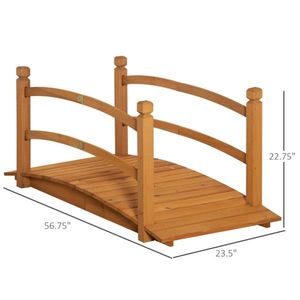 Ponte da Giardino in Legno ad Arco da 1,44 m, Ornamenti Decorativi per Laghetto e Ponte Pedonale per Esterni - Product Image 3