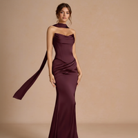 Robe de soirée pour femme de haute qualité personnalisable, design floral double décoratif, robe maxi, 100% assortie, élégante demi-robe