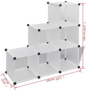 Organisateur de rangement en cube blanc à 6 compartiments 43.3 po x 14.6 po x 43.3 po - Product Image 5