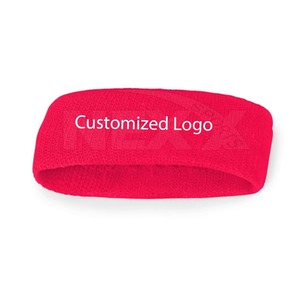 Bandeau de sport en polyester tricoté rose, antidérapant, durable et fin, couleur unie, pour l'exercice, le fitness, la course à pied et toutes les saisons - Product Image 3