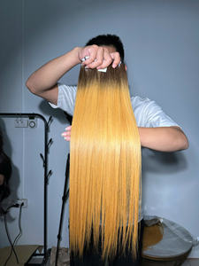 Extensiones de Cabello Liso Ombre con Raíz Oscura y Rubio Miel, 100% Cabello Humano Vietnamita Virgen, Puntas Gruesas y Sedosas, Venta al Por Mayor - Product Image 5