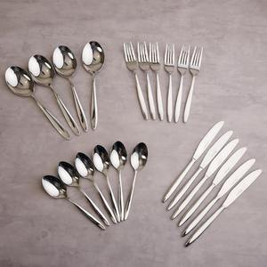 Juego de cubiertos de plata de primera calidad con acabado espejo para cocinas domésticas, restaurantes, hoteles, cafeterías, oficinas y comidas diarias. - Product Image 5