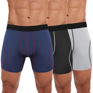 Calzoncillos Boxer de Cintura Media para Hombre, Spandex/Poliéster, Tejido de Punto de Secado Rápido, Logotipo Personalizado, Servicio OEM, Precio al por Mayor, Ropa Deportiva - Product Image 2