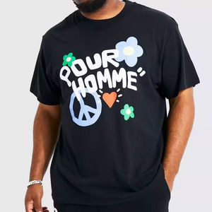 T-shirts pour hommes à impression en relief, T-shirts épais, Logo personnalisé, T-shirt pour hommes à impression en relief - Product Image 1