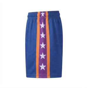 Pantalones Cortos de Baloncesto Personalizados, Tela de Malla, Pantalones Deportivos Atléticos, Panel Lateral con Estampado de Estrella Sublimado, Uniforme de Entrenamiento, Pantalones Cortos de Baloncesto para Hombre - Product Image 6