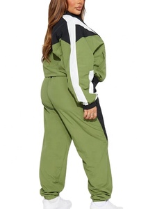 Ensemble deux pièces pour femme, veste coupe-vent respirante et pantalon de jogging, taille plus, logo personnalisé OEM - Product Image 4