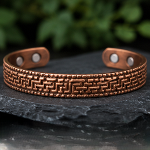 Authentic Maze <b>Engraved</b> Pure Metal Magnetic Cuff <b>Bangle</b> Bracelet Fashionable Metal Jewelry Exquisite Embossed Design - Product Image 2