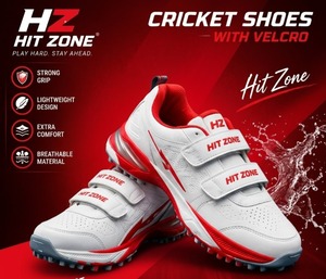 รองเท้าคริกเก็ตแบบมีปุ่มยาง HIT ZONE น้ำหนักเบา รองเท้าสำหรับเล่นระดับมืออาชีพ พื้นรองเท้ากีฬาที่มีแรงยึดเกาะสูง เหมาะสำหรับการฝึกซ้อมและการแข่งขัน - Product Image 1