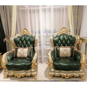 Ensemble de canapés sectionnels français de luxe en bois de mahogany massif, sculptés à la main, capitonnés, confortables et rembourrés, pour appartement - Product Image 4