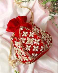 Sac à main de soirée de qualité supérieure en tissu perlé avec broderie florale, pochette pour femme, cadeau de mariage, pochette de soirée - Product Image 1